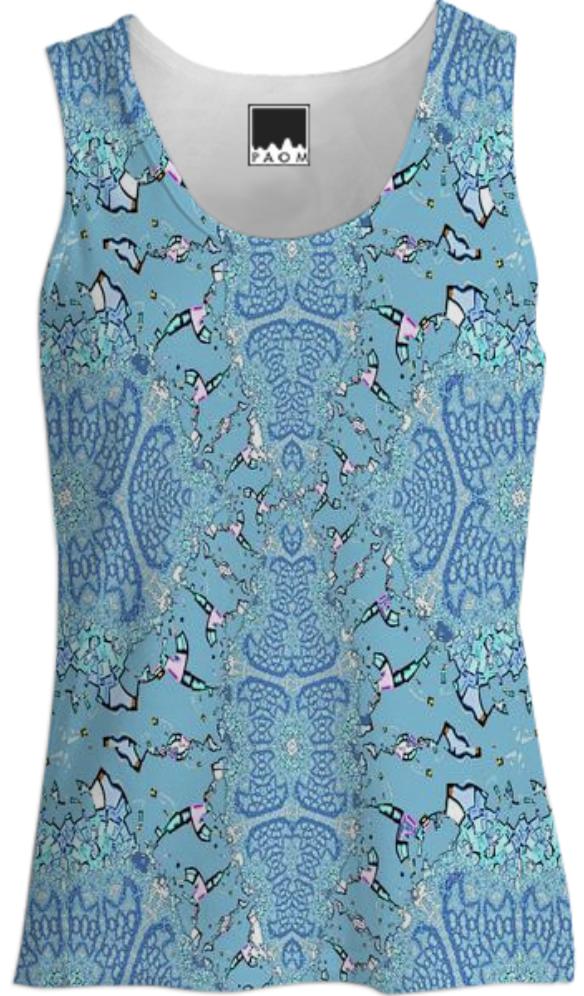 Blue on Blue Abstract Tank Top