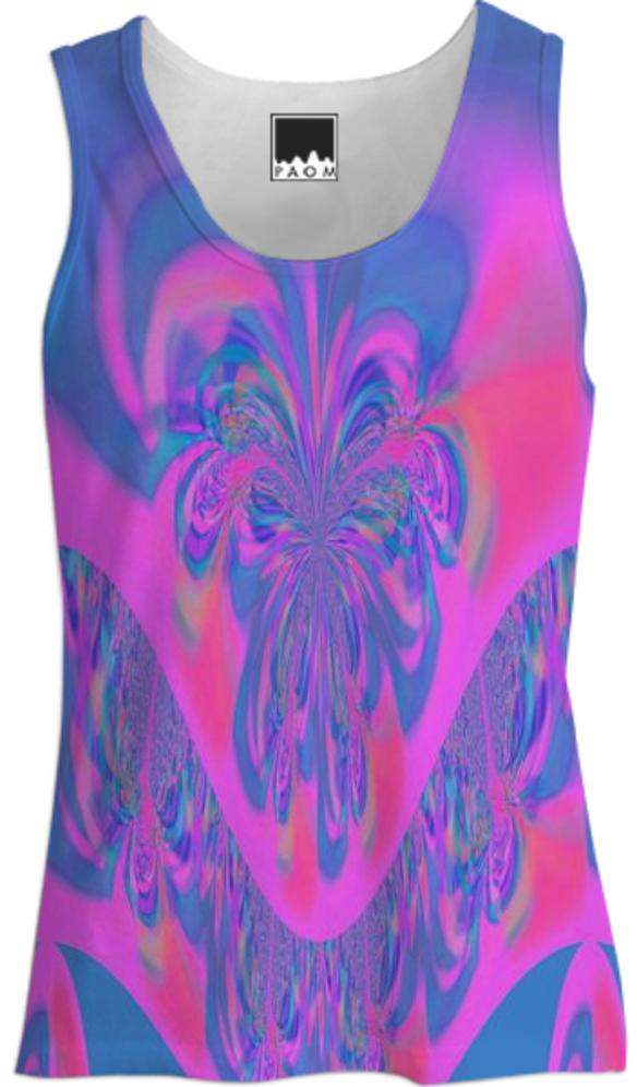 Blue Pink Abstract Tank Top