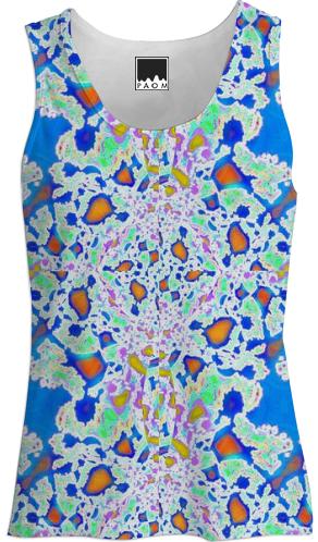 Blue Pink Abstract Tank Top