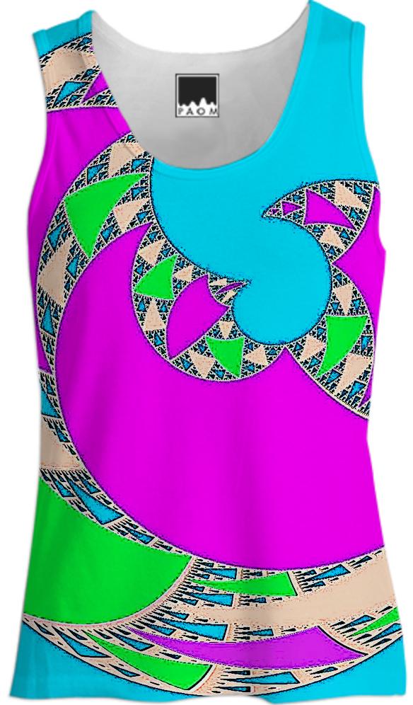 Blue Pink Swirl Tank Top