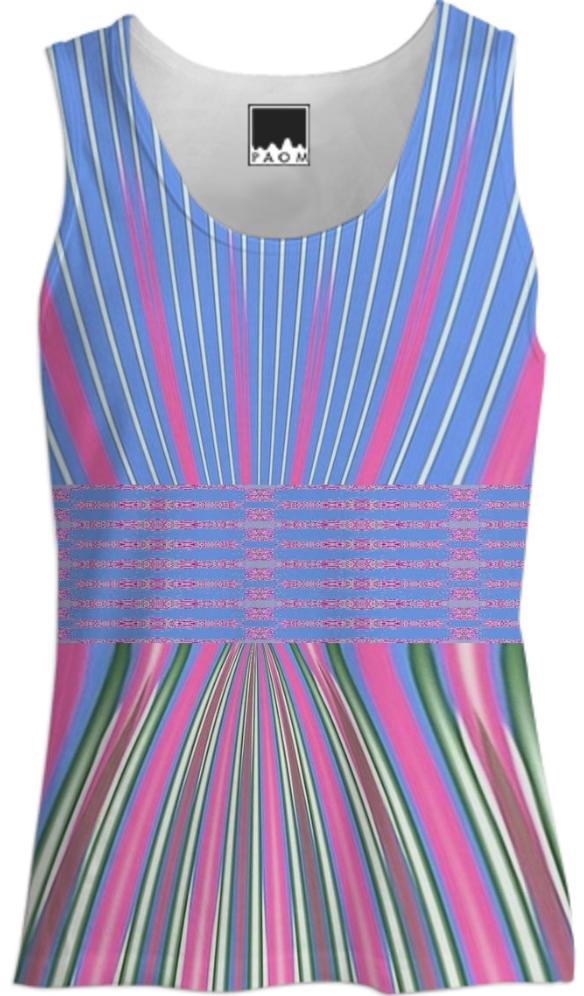 Blue Pink White Stripe Tank Top