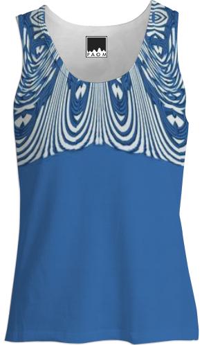 Blue Stripe Abstract Tank Top