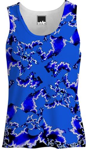 Blue White Fractal Tank Top