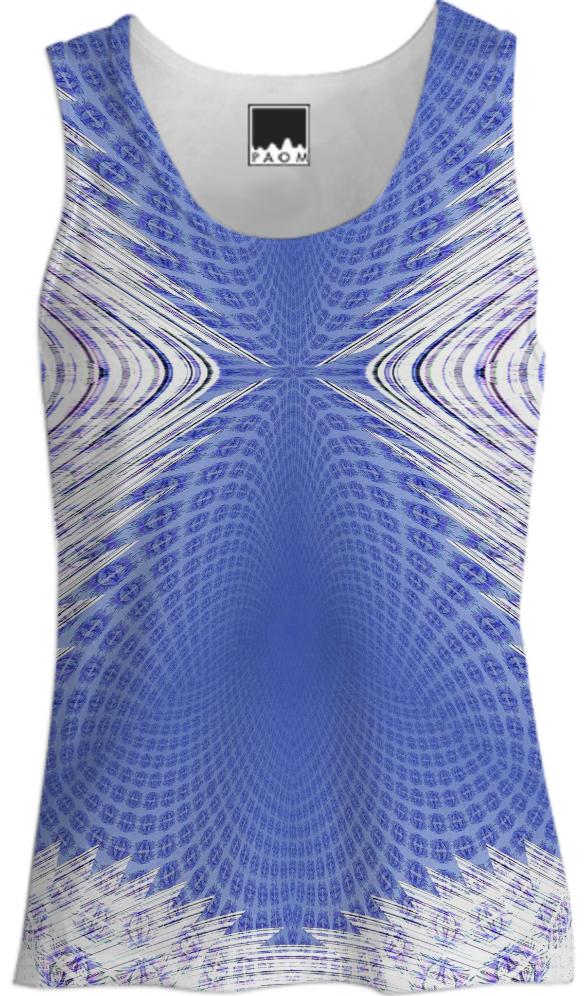 Blue White Web Tank Top