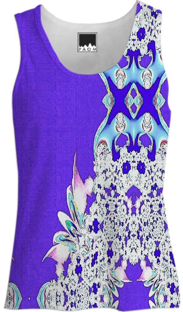 Bright Purple Feathers n Lace Tank Top