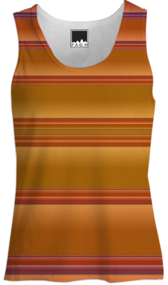 Broad Mango and Peach Stripe Tank Top Women