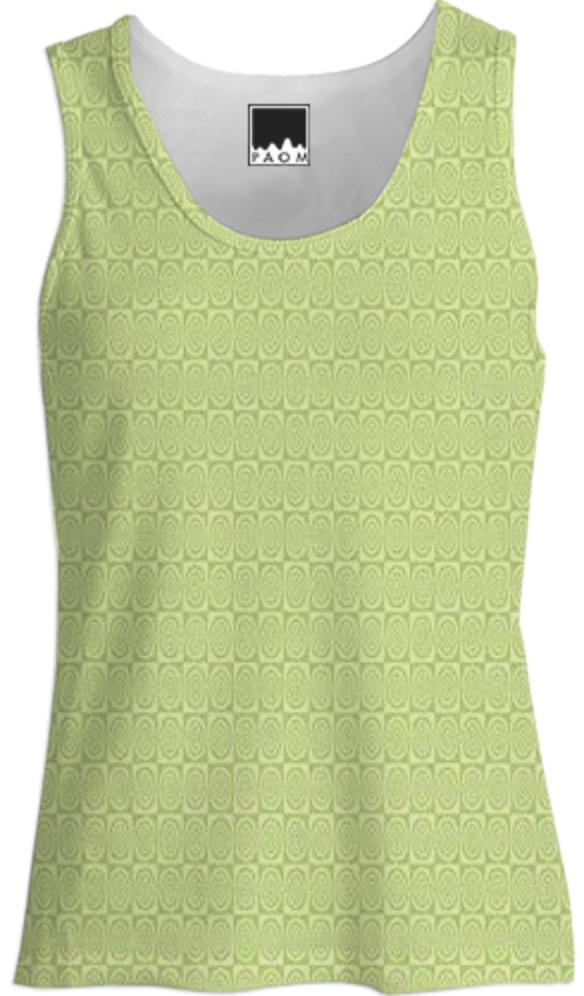 Chartreuse Geometric Tank Top