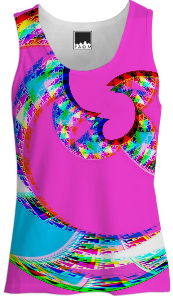 Colorful Pink Abstract Tank Top