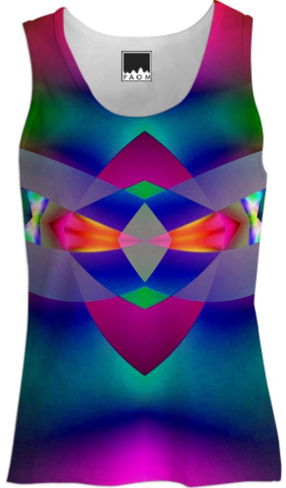 Dark Rainbow Teal Pink Belted Tank Top