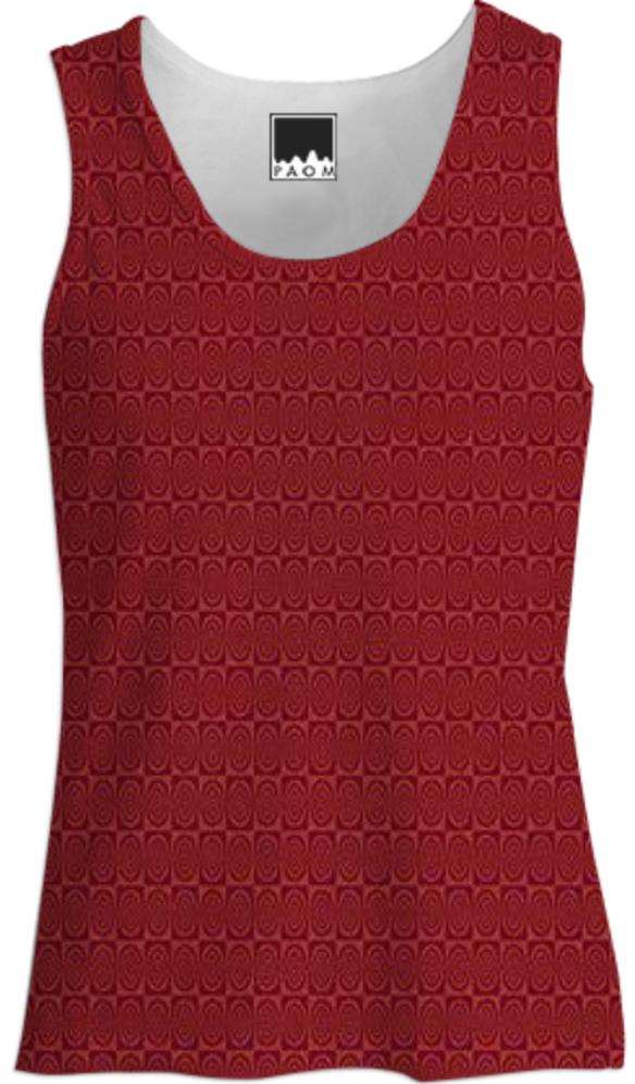 Dark Red Geometric Tank Top