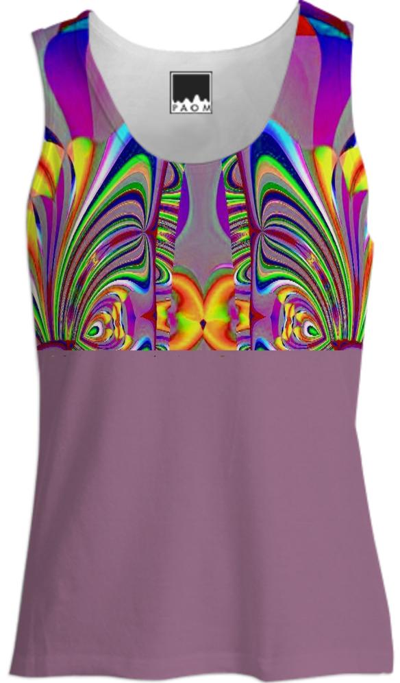 Dusty Plum with Abstract Tank Top