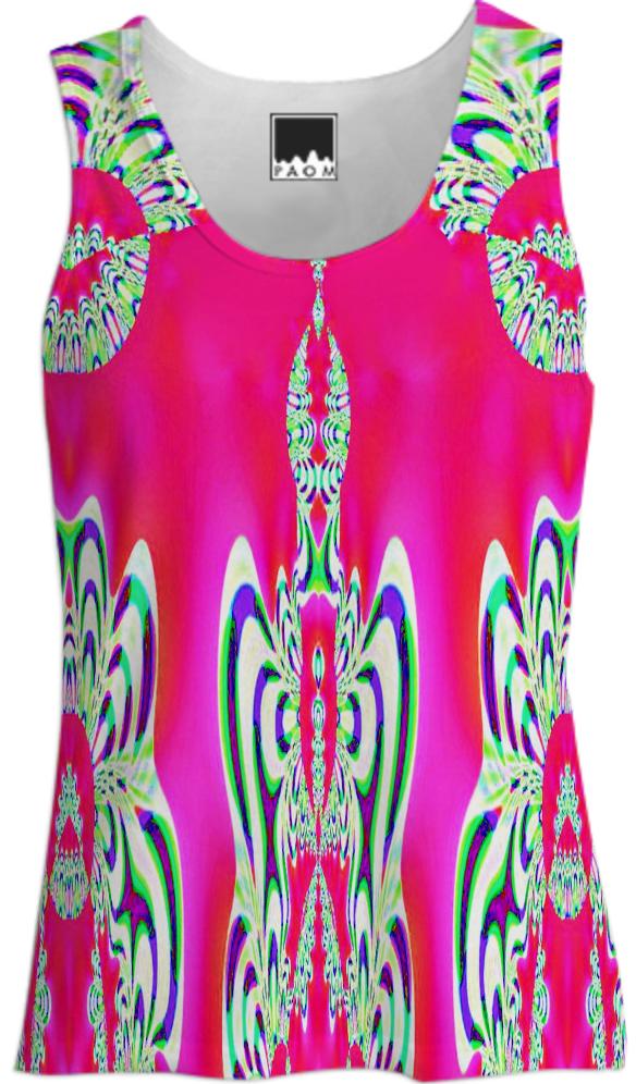 Fuchsia Pink Abstract Tank Top