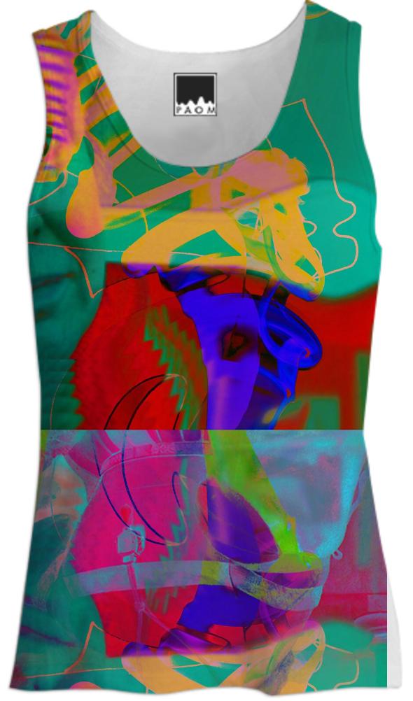Glorious Colors Abstract cotton tank top for Women