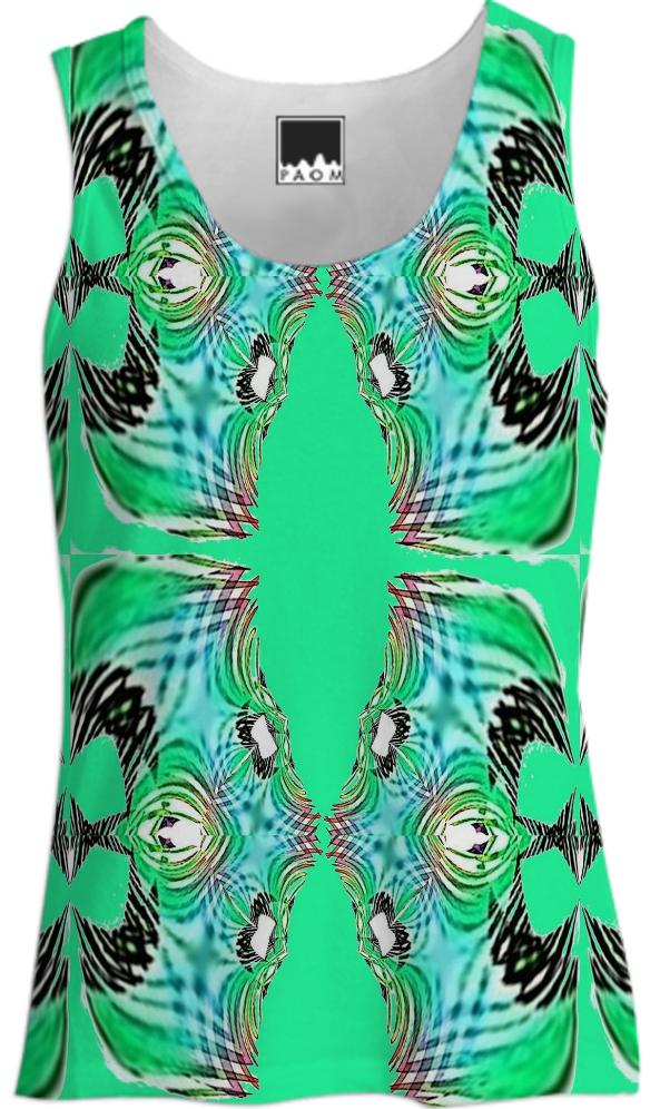 Green Aqua Abstract Tank Top