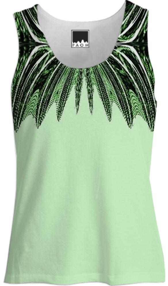 Green Black Abstract Tank Top
