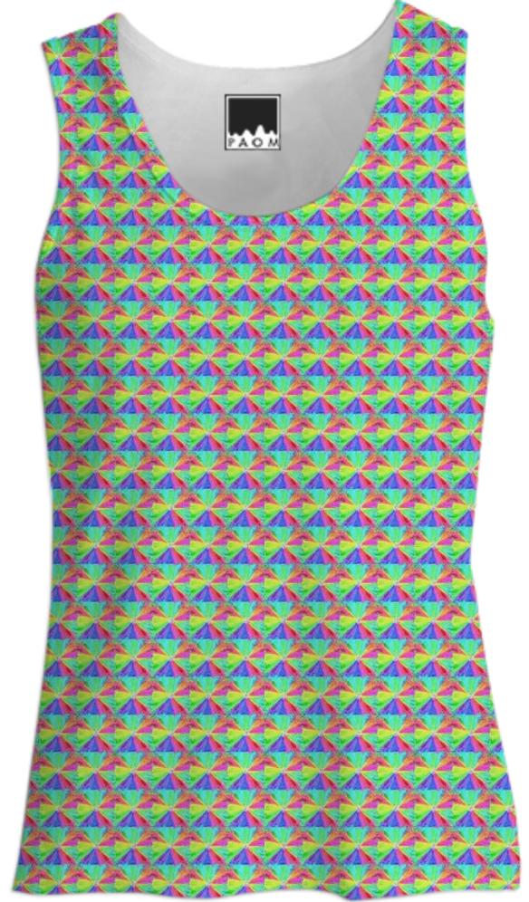 Green Blue Red Triangle Tank Top