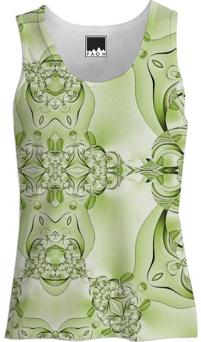 Green on Green Abstract Tank Top