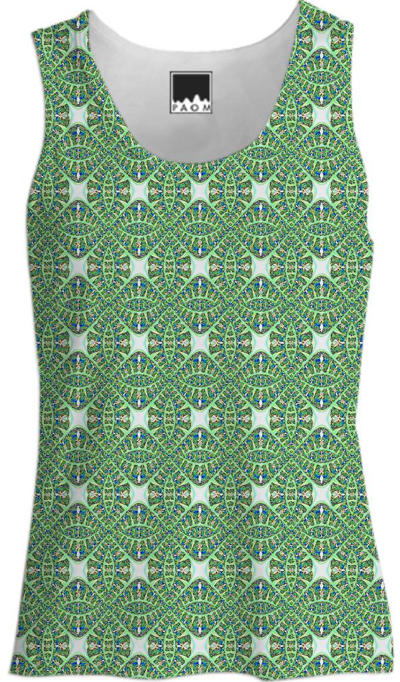 Green White Tank Top