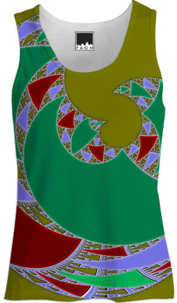 Green Wine Abstract Tank Top