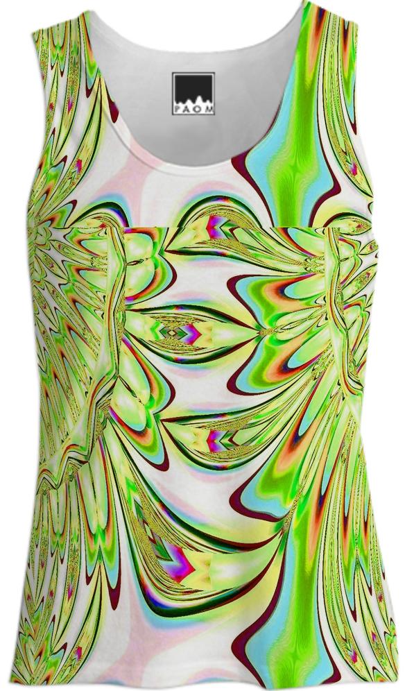Green Yellow Abstract Tank Top