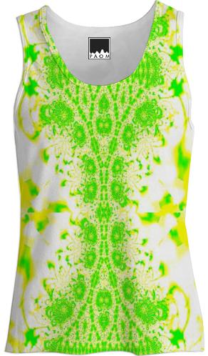 Green Yellow Lace Tank Top