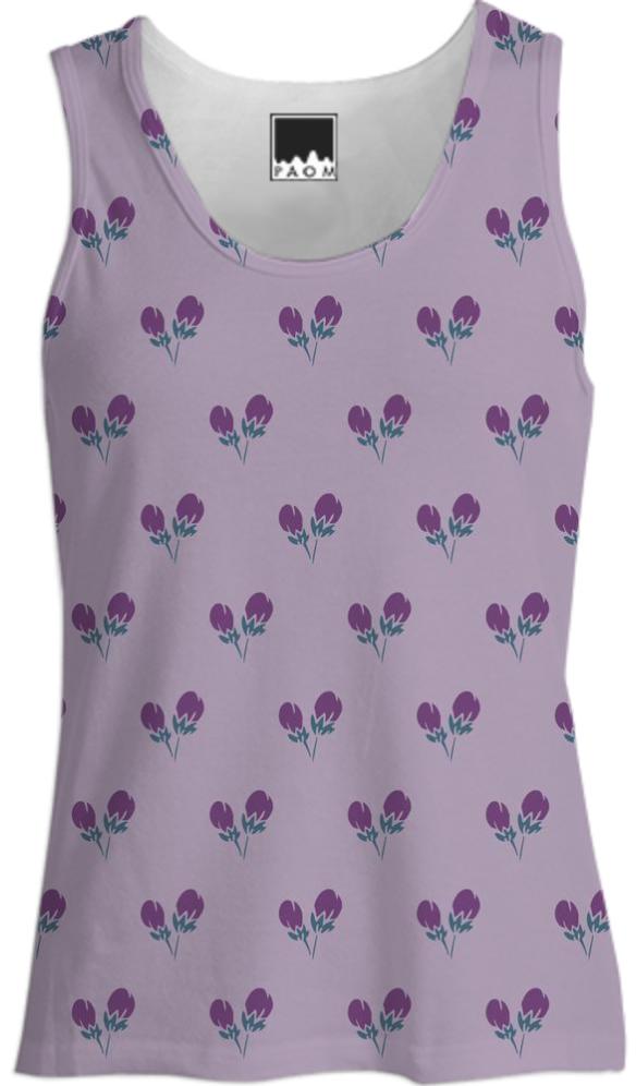 Lavender and Tiny Purple Floral Tank Top