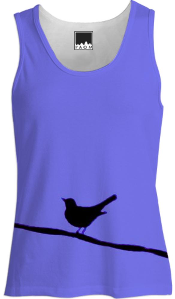 Lavender Blue Bird on a Wire Tank Top