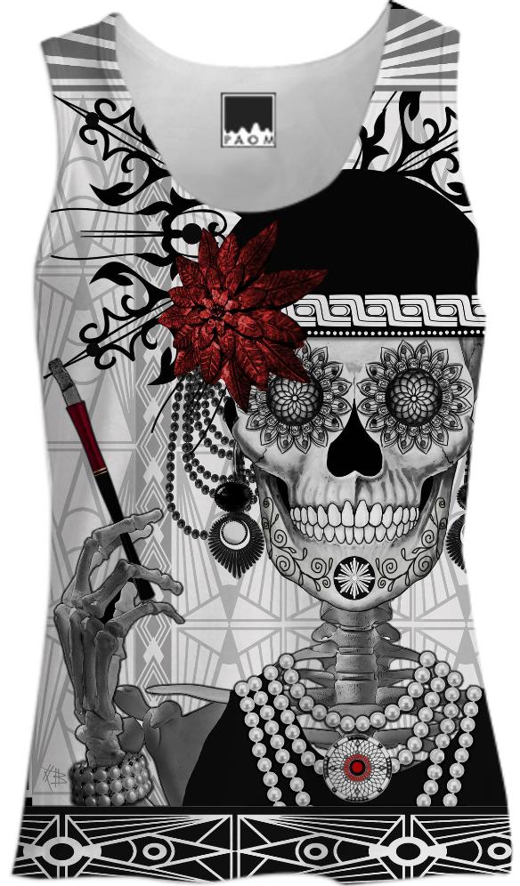 sugar skull tank top womens