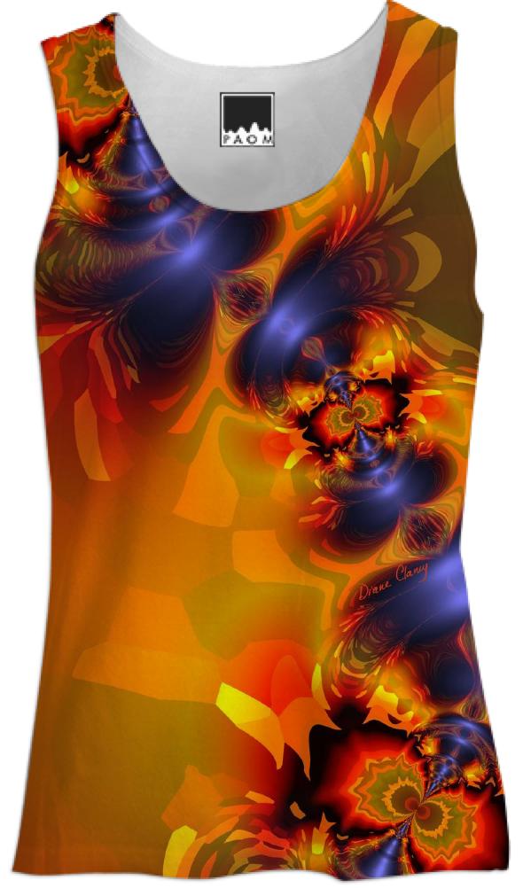 Orange Eyes Aglow Abstract Fractal Gold and Violet Delight