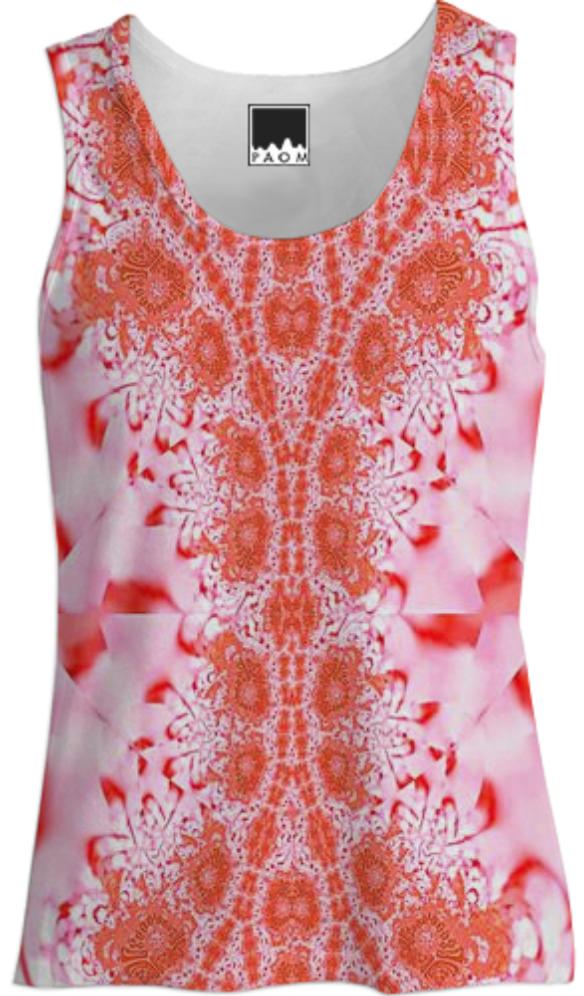Orange Peach Lace Tank Top