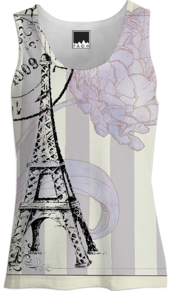 Paris Tank Top Blouse Eiffel Tower Paris Fashion