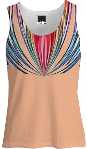 Peach with Colorful Stripes Tank Top