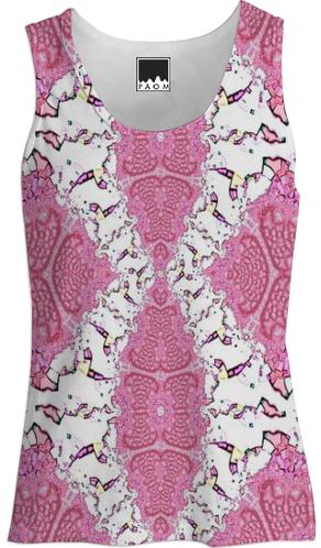 Pink and White Fractal Tank Top