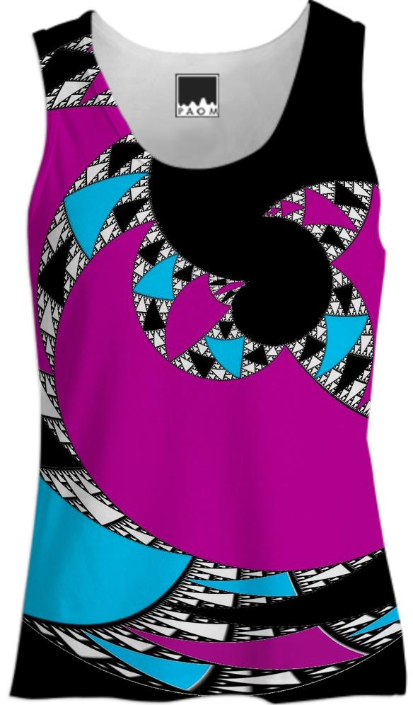 Pink Blue Abstract Swirl Tank Top
