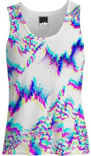 Pink Blue Aqua Fractal Tank Top