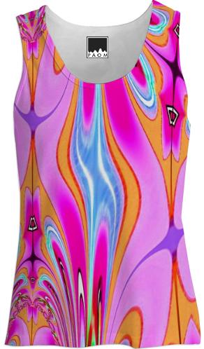Pink Blue Orange Abstract Tank Top