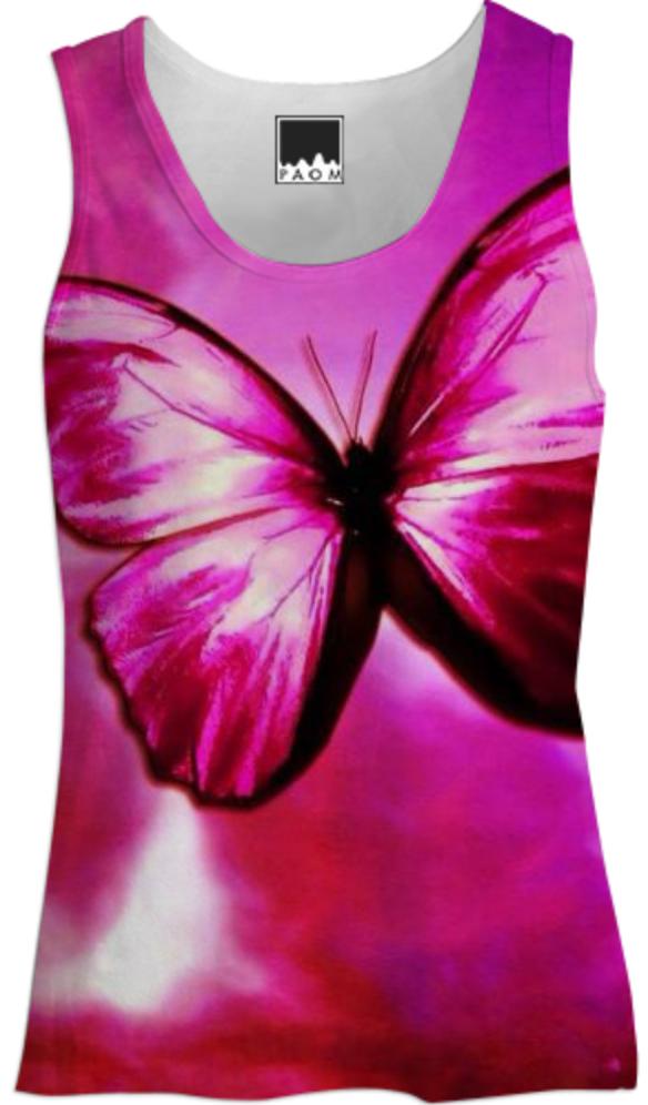 pink butterfly womans tank
