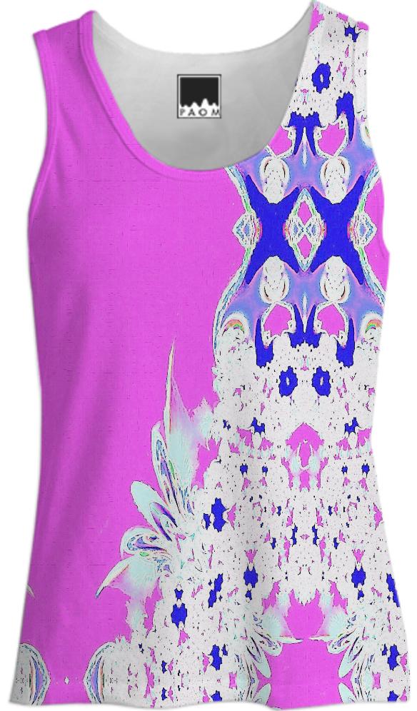 Pink Feathers n Lace Tank Top