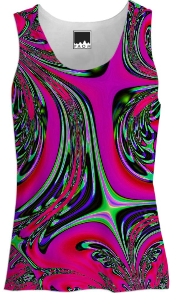Pink Green Abstract Tank Top