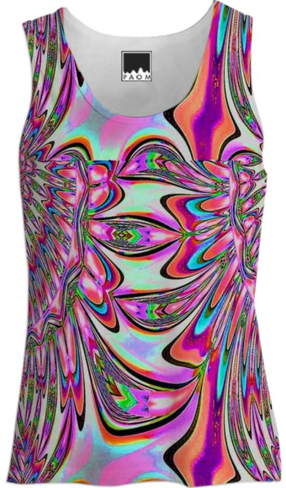 Pink Leaves Abstract Tank Top