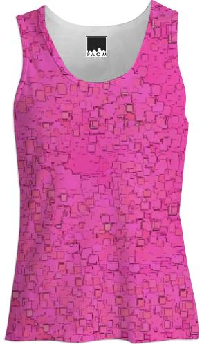 Pink Pixel Pattern Tank Top