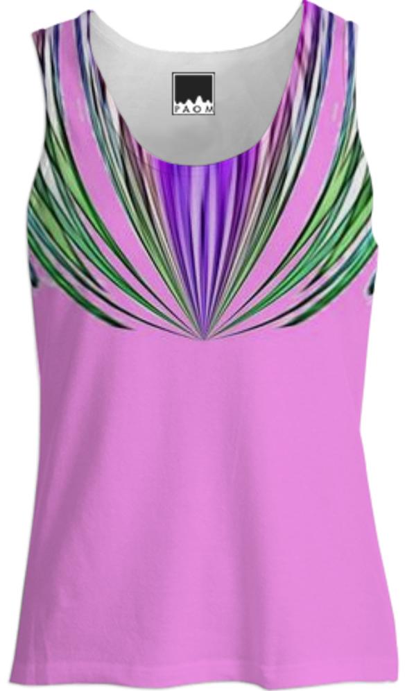 Pink with Purple and Green Stripes Tank Top