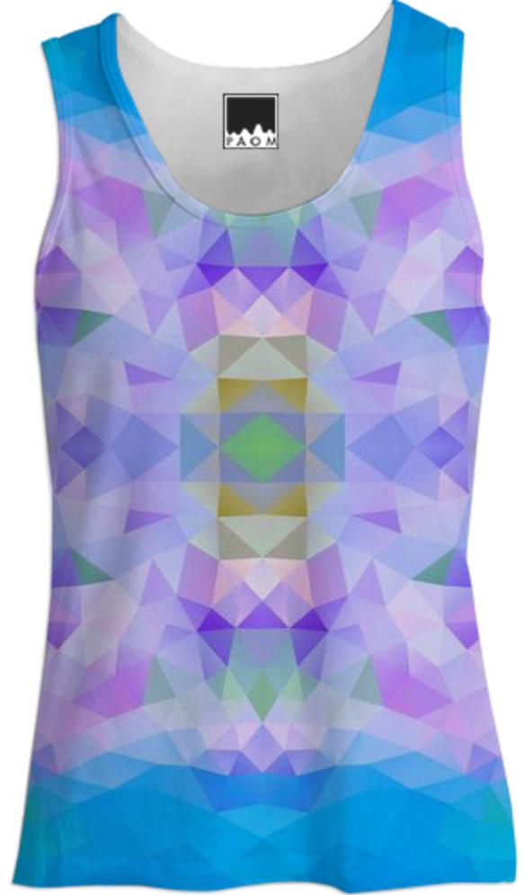 POLYGON TRIANGLES PATTERN BLUE ABSTRACT POLYART GEOMETRIC