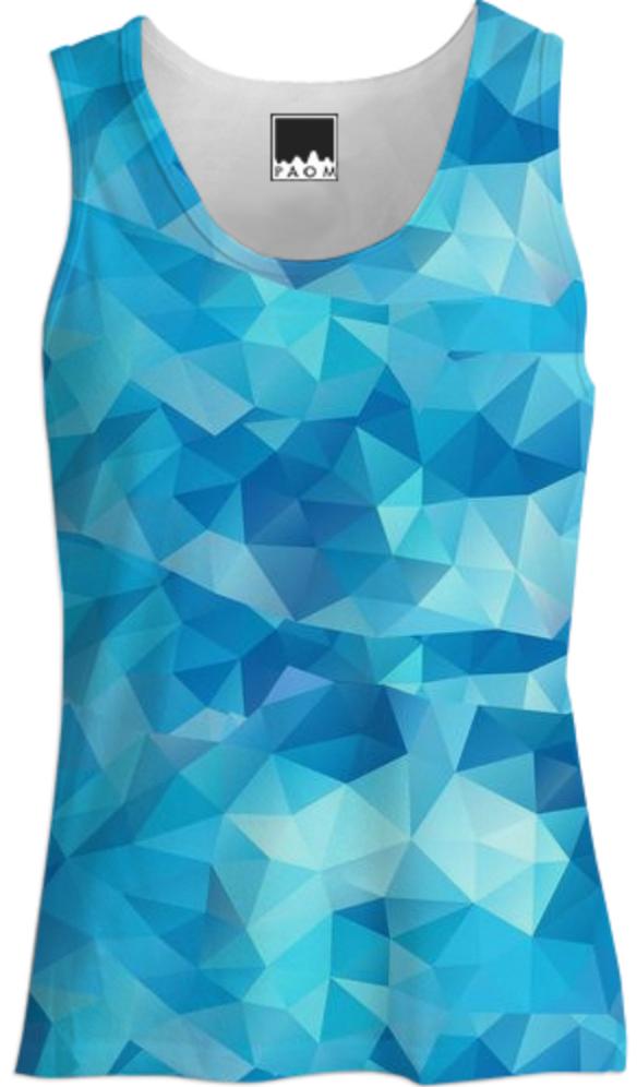 POLYGON TRIANGLES PATTERN BLUE TURQUOISE ABSTRACT POLYART GEOMETRIC