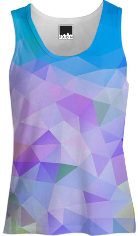 POLYGON TRIANGLES PATTERN BLUE VIOLET ABSTRACT POLYART GEOMETRIC FLOWERS