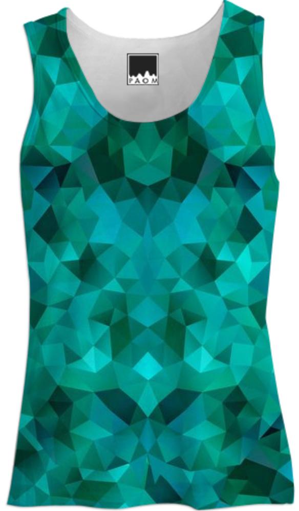 POLYGON TRIANGLES PATTERN GREEN EMERALD ABSTRACT POLYART GEOMETRIC