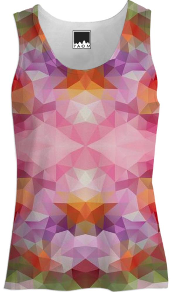 POLYGON TRIANGLES PATTERN PINK RED VIOLET ABSTRACT POLYART GEOMETRIC FLOWERS