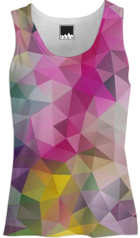 POLYGON TRIANGLES PATTERN PINK RED VIOLET YELLOW FLOWERS ABSTRACT POLYART GEOMETRIC GEOMETRIC PATTERN FLOWER NATURE