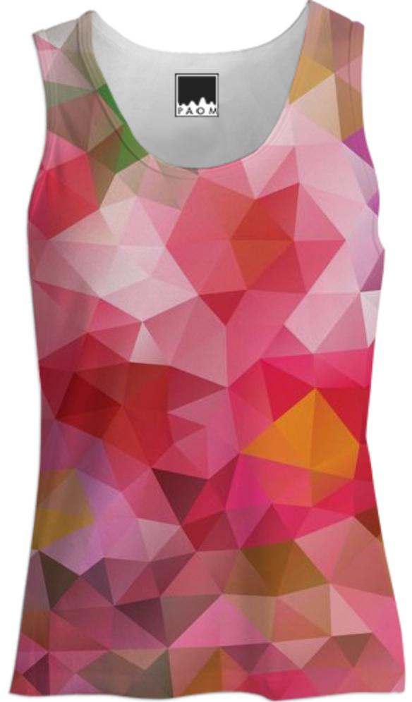 POLYGON TRIANGLES PATTERN PINK RED VIOLET YELLOW FLOWERS ABSTRACT POLYART GEOMETRIC GEOMETRIC PATTERN FLOWER NATURE