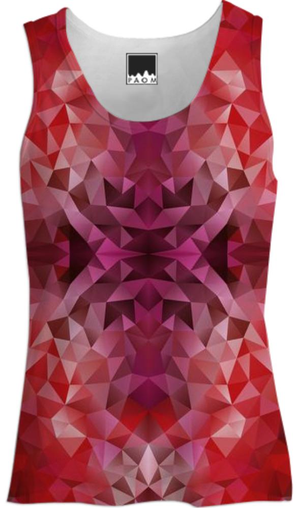 POLYGON TRIANGLES PATTERN YELLOW RED ABSTRACT POLYART GEOMETRIC